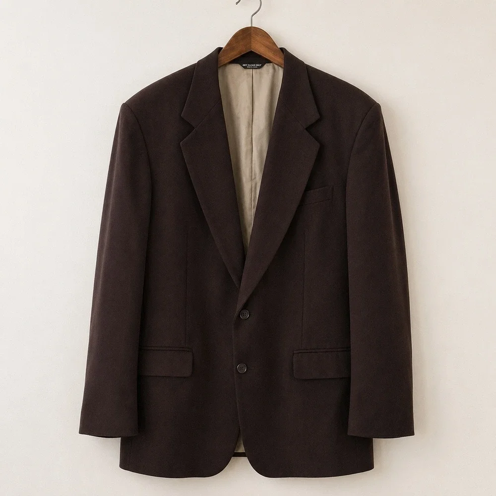 Bill Blass Old Money 100% Cashmere Blazer Mens Brown Quiet Luxury Sport Coat